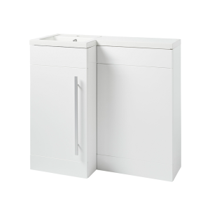 900mm White Gloss Left Hand 1 Door Matrix Combination Vanity Unit