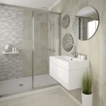 Beige Marble Tile Effect PVC Bathroom Cladding - 250mm x 2650mm