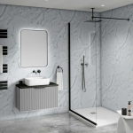 Perth Marble Tile Effect Bathroom Wall Cladding - 8mm - 500mm x 2700mm