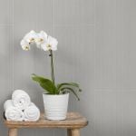 Silver Tile Effect PVC Bathroom Cladding - 250mm x 2650mm