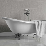 Lancashire Light Grey Tile Effect Bathroom Wall Cladding - 8mm - 500mm x 2700mm