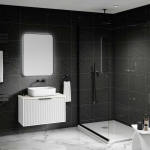 Stirling Black Marble Tile Effect Bathroom Wall Cladding - 8mm - 500mm x 2700mm