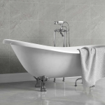 Hampshire Light Grey Stone Tile Effect Bathroom Wall Cladding - 8mm - 500mm x 2700mm