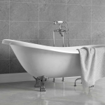 Northumberland Grey Tile Effect Bathroom Wall Cladding - 8mm - 500mm x 2700mm