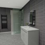 Gwent Dark Grey Tile Effect Bathroom Wall Cladding - 8mm - 500mm x 2700mm