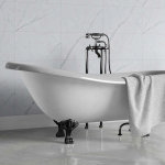 Surrey White Marble Tile Effect Bathroom Wall Cladding - 8mm - 500mm x 2700mm