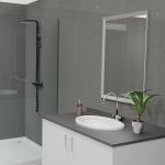 Ancona Grey Tile Effect Bathroom Cladding Gloss - 500mm x 2700mm
