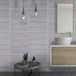 Angus Light Grey Tile Effect Bathroom Wall Cladding - 8mm - 500mm x 2700mm