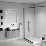 Surrey White Marble Tile Effect Bathroom Wall Cladding - 8mm - 500mm x 2700mm