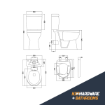 Comfort Height Close Coupled Toilet with Cistern & Seat