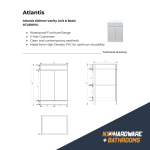 Atlantis Waterproof Vanity Unit (Available in 500mm & 600mm)
