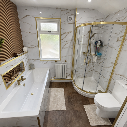 Brushed Brass Main Bathroom Supplied in Hartlepool